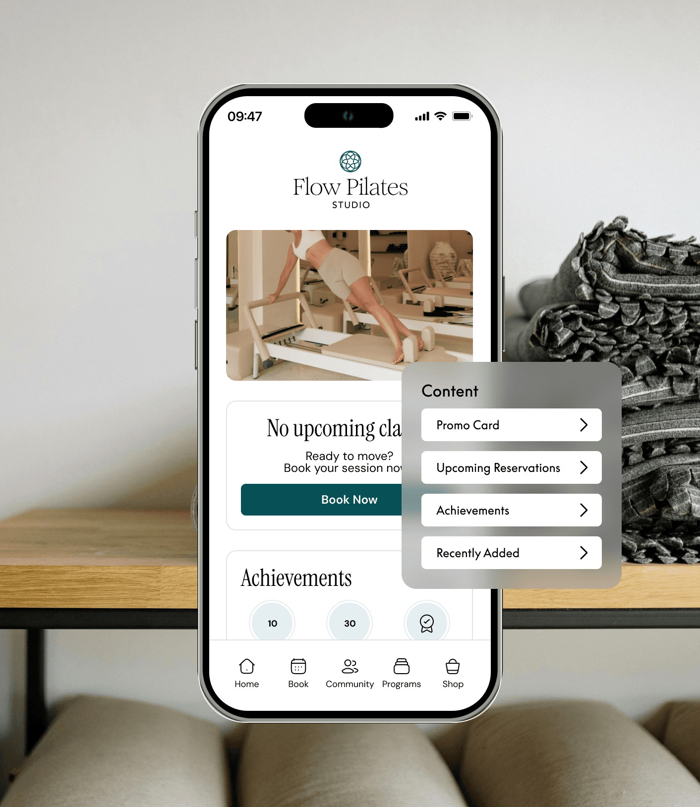 Content management in the branded app